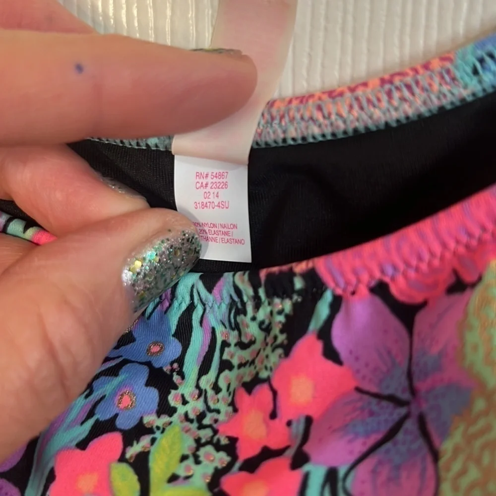 Swim top. Neon. Unsure of brand.